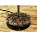 Metal table lamp with a ceramic shade and stone stand