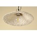 Handmade ceramic lamp in a rustic style hanging on a metal chain 