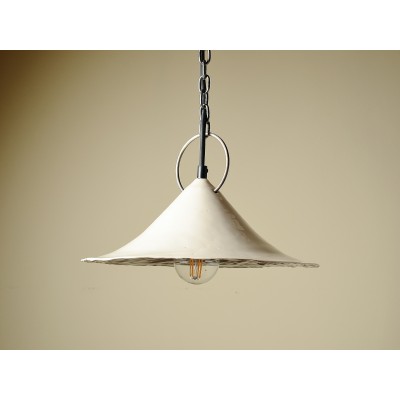 Rustic ceramic pendant lamp with a chain