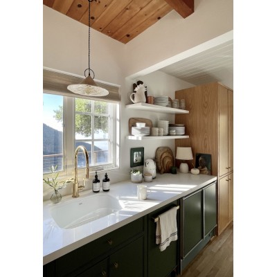 Rustic ceramic pendant lamp with a chain