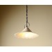 Handmade ceramic lamp in a rustic style hanging on a metal chain 