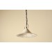 Handmade ceramic lamp in a rustic style hanging on a metal chain 