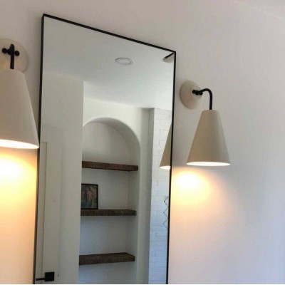White and black ceramic wall sconce